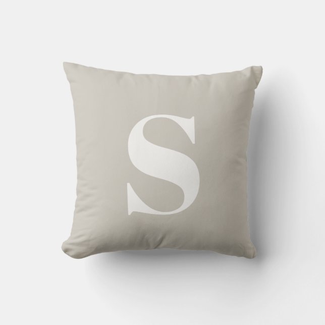 Tan Beige clair Premier Monogramme Coussin extérie (Recto)