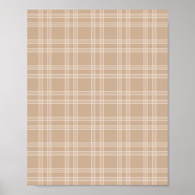 Tan Beige Gingham Poster (Vorne)