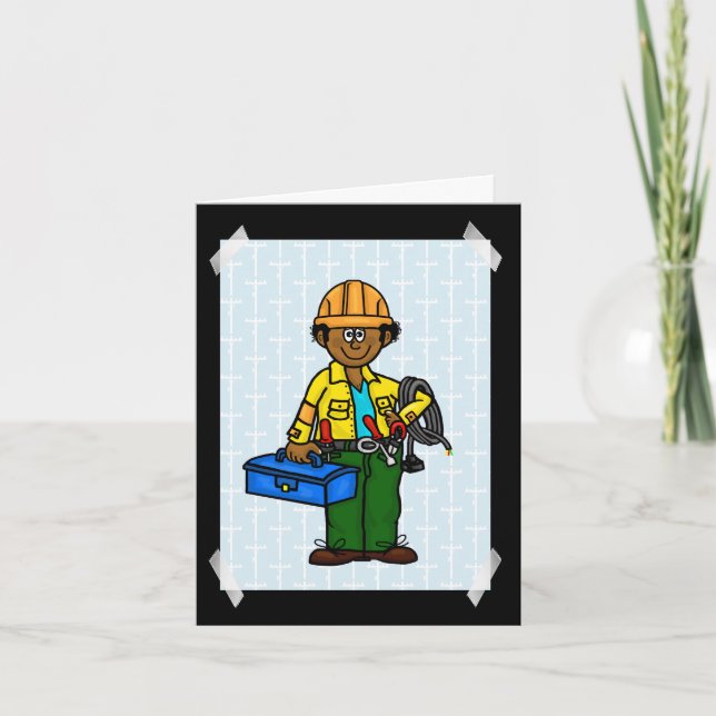 Tan, Black, Afroamerikanisch Lineman Grußkarte Karte (Vorderseite)