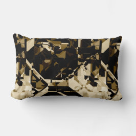Tan Black & Beige Abstrakt Geometric Pattern Lendenkissen