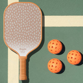 Tan Boho Chic Polka Dot Muster Benutzerdefinierter Pickleball Schläger