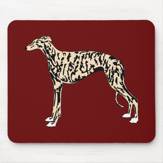 Tan Brindle Greyhound Mousepad (Vorne)