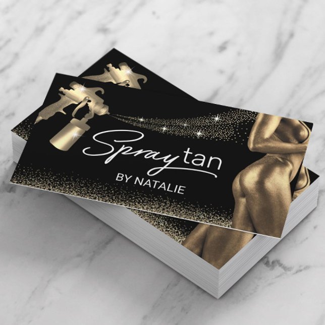 Tan Bronze Body Gold Glitzer Tanning Visitenkarte (Von Creator hochgeladen)
