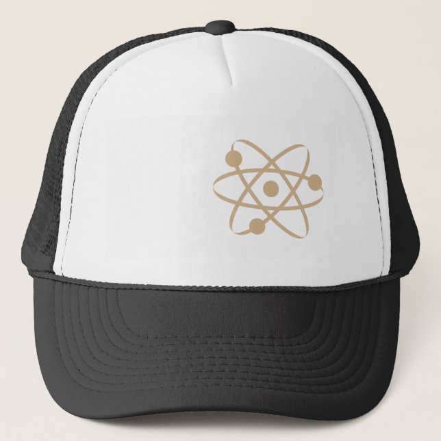 Tan Brown Atom Truckerkappe (Vorderseite)