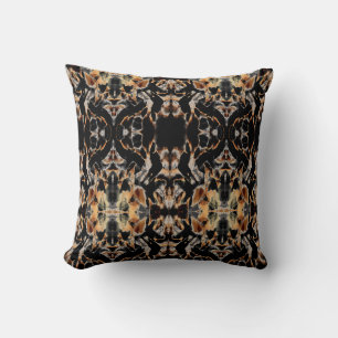 Tan Brown Beige Black Mediterranean Mosaik Motif Kissen