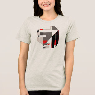Tan Brown Black Red Geometric Abstrakt MCM Look Tri-Blend Shirt
