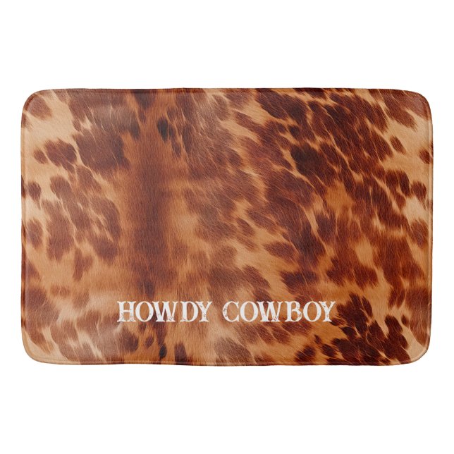 Tan Brown Cowhide Badematte (Vorderseite)