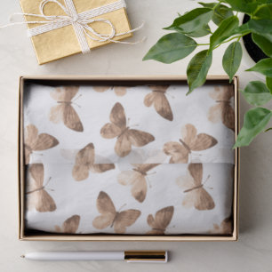 Tan Brown Cream Butterflies Geburtstag Seidenpapier