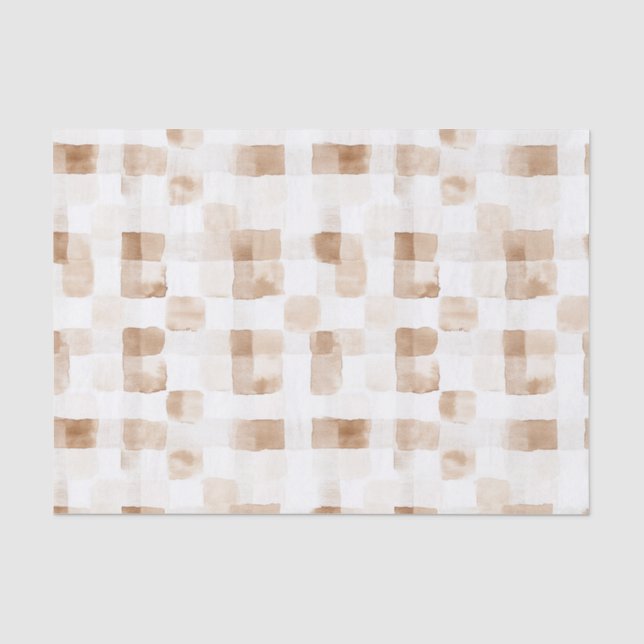 Tan Brown Cream Stripes Seidenpapier (Vorderseite)