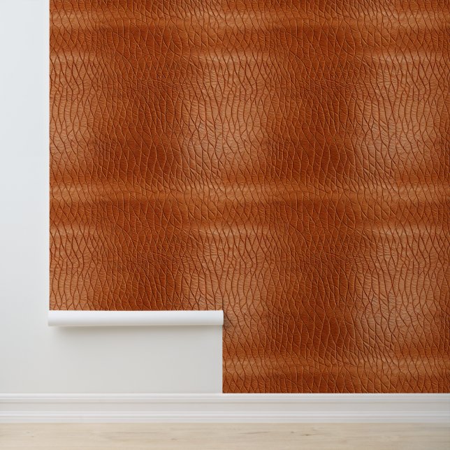 Tan Brown Imitats Leather Abstrakt Tapete (Anwendung)