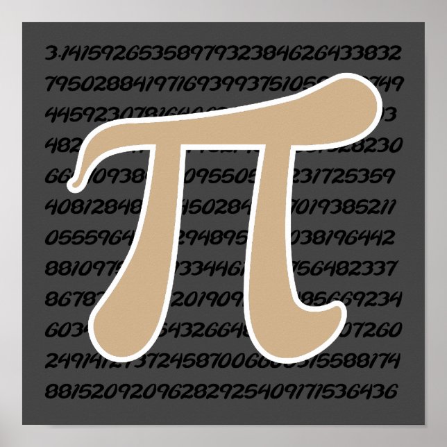 Tan Brown Pi Symbol Poster (Vorne)