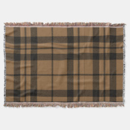 Tan, Brown und Black Scottish Tartan Heritage Decke