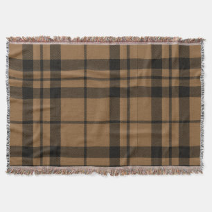 Tan, Brown und Black Scottish Tartan Heritage Decke