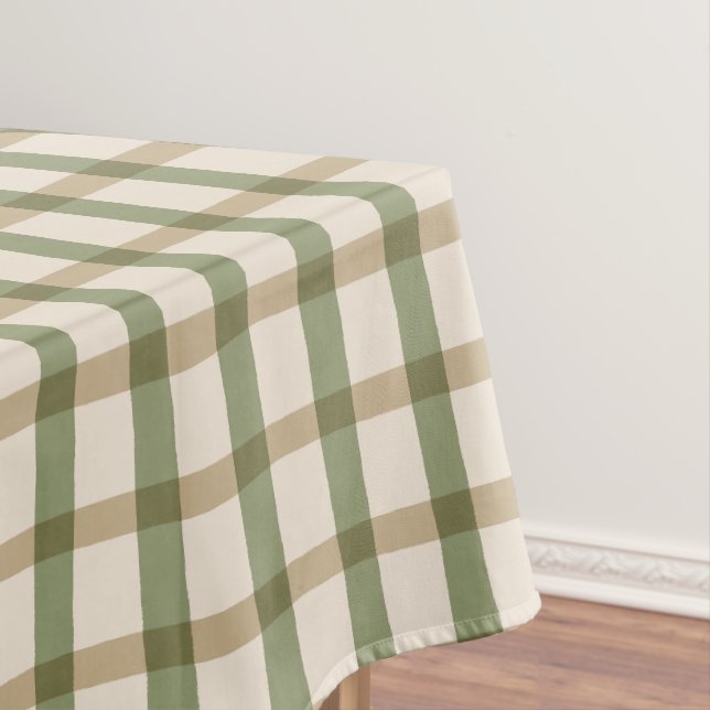 Tan Buffalo Kariert mit Grün und Elfenbein Tischdecke (Beispiel)