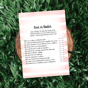 Tan Bunny Pink Over Under Baby Showgame Einladung