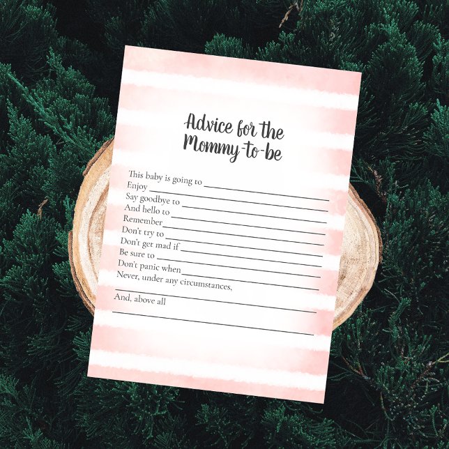 Tan Bunny Pink Ratschläge für Mommy Shower Game Einladung (Von Creator hochgeladen)