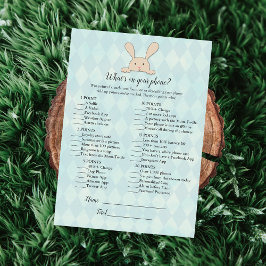 Tan Bunny Rabbit Aqua Was ist auf deinem Handyspie Einladung