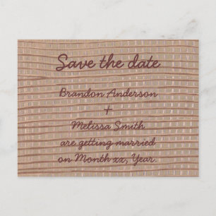 Tan Burlap Artistique Enregistrer la date Cartes p