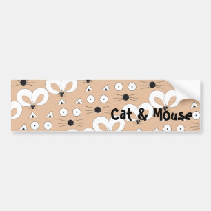 Tan Cat & Mouse Autoaufkleber
