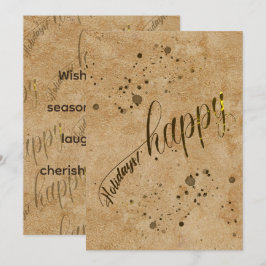 Tan Chamois Leather Print Flat Holiday Card Feiertagskarte