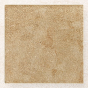 Tan Chamois Leather Print Glasuntersetzer