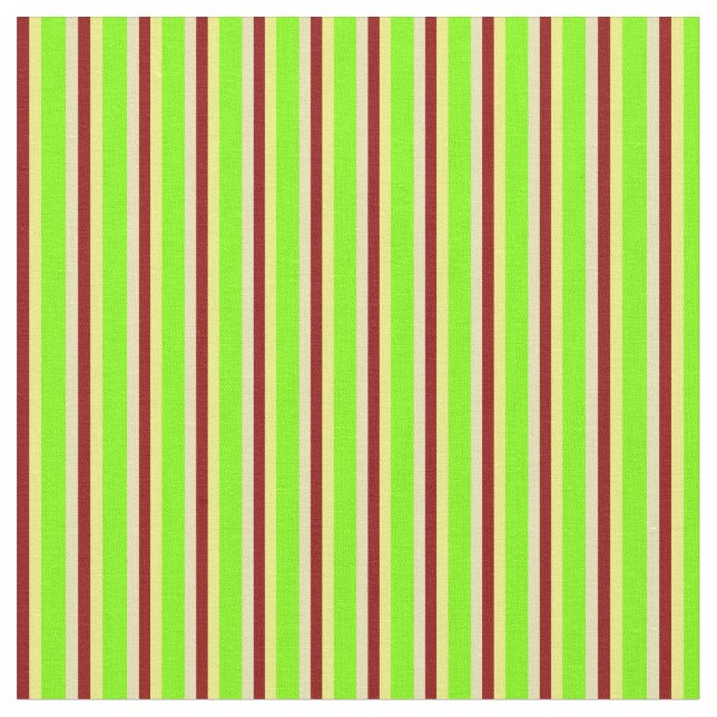 Tan, Chartreuse, Gelb und dunkelrote Linien Stoff (Nahaufnahme)