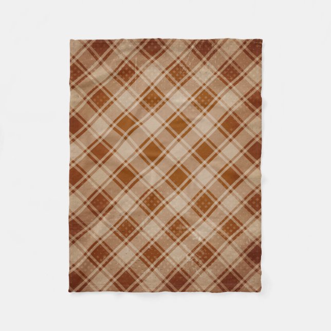 Tan, Clay, rostbraunes Fleece Blanket (Vorderseite)