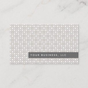Tan Clover Pattern/Graue Bar Business Card Design Visitenkarte