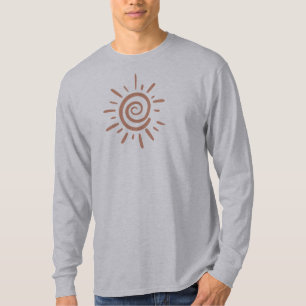 Tan color Boho Sun Abstrakt Illustration T-Shirt