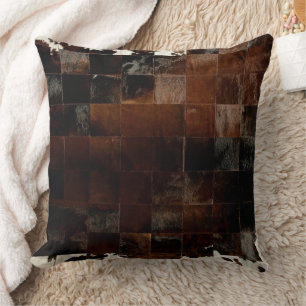 Tan Cowhide Druckkissen Kissen