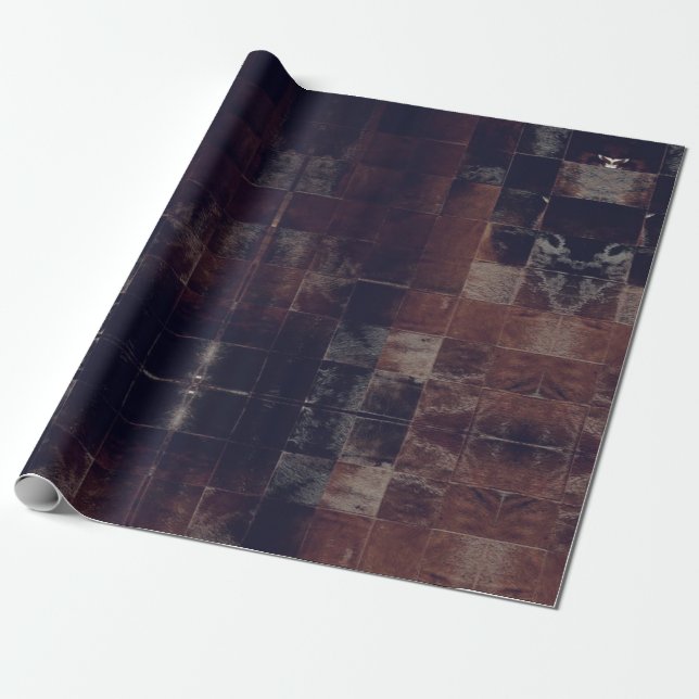 Tan Cowhide Patchwork Druckpapier Geschenkpapier (Ungerollt)
