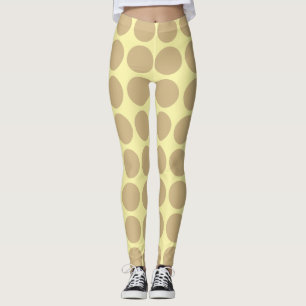 Tan Cream Neutral Dots Leggings