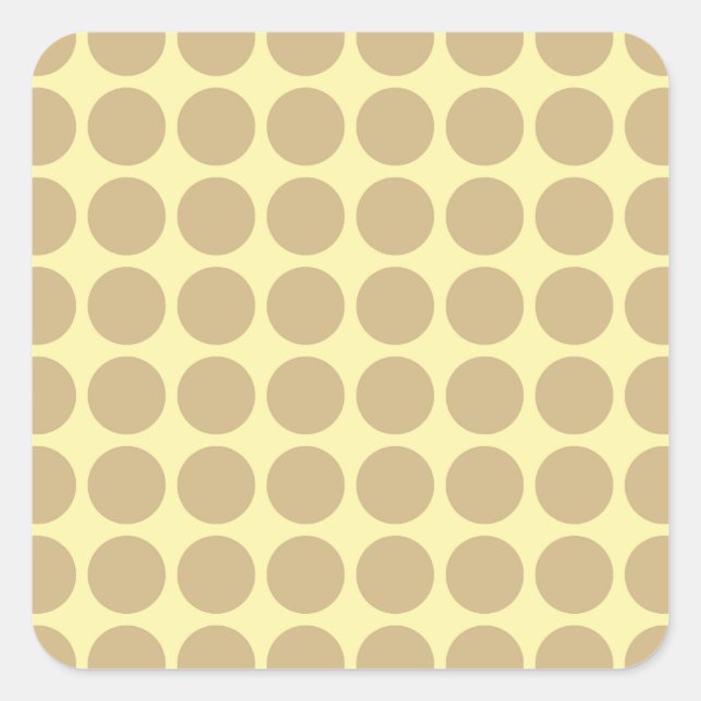 Tan Cream Neutral Dots Quadratischer Aufkleber (Vorderseite)