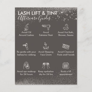 Tan Cream Sparkle Wimpernlift-Tinten-Nachbehandlun Flyer
