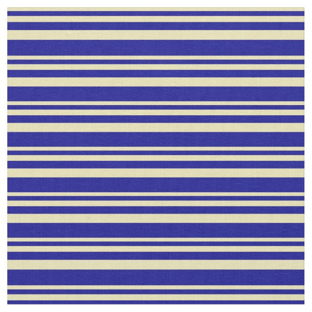 Tan & Dark Blue Striping Muster Stoff (Nahaufnahme)