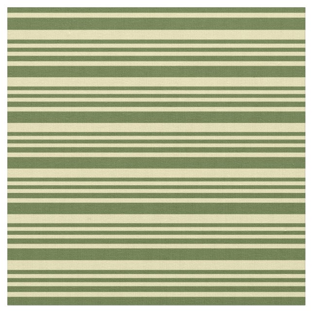 Tan & Dark Olive Green Colos Muster Stoff (Nahaufnahme)