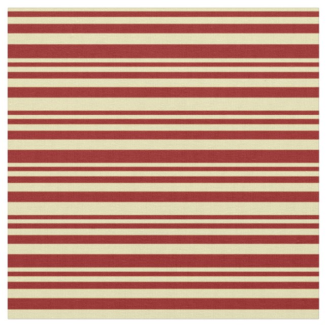 Tan & Dark Red Lined Pattern Stoff (Nahaufnahme)