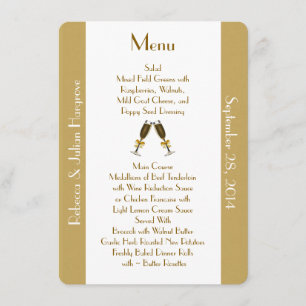 Tan d'or élégant et menu fait sur commande blanc