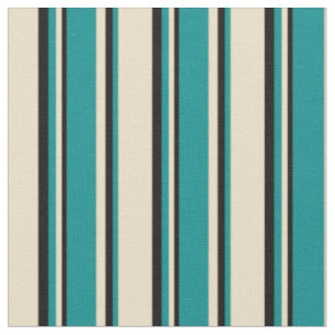 Tan, dunkle Cyan und schwarze farbige Streifen Stoff