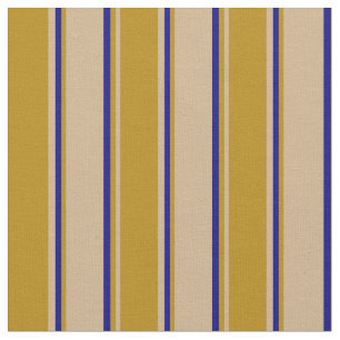Tan, Dunkle Goldenstange und blaue farbige Streife Stoff