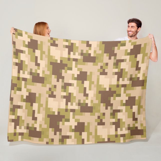 Tan et camouflage numérique vert Couverture en pol (En situation)