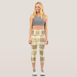 Tan féminin et kaki En vichy leggings Capri