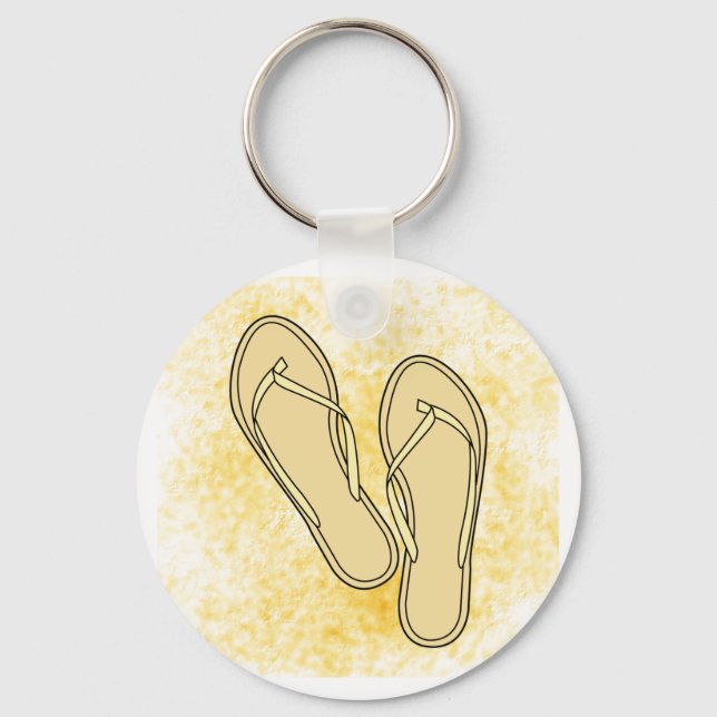 Tan Flip Flops Schlüsselanhänger (Vorderseite)