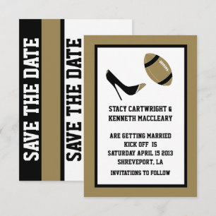 Tan Football Wedding speichern Datum Ankündigung