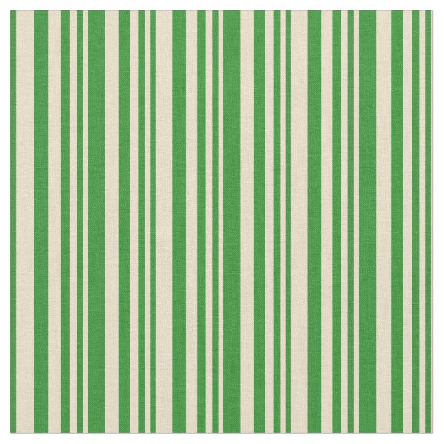 Tan & Forest Green Streifen Stoff (Nahaufnahme)