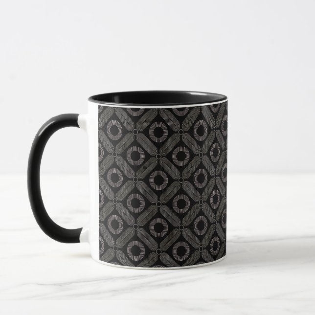 Tan Formen auf schwarz Tasse (Links)