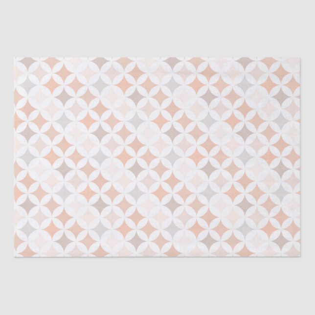 Tan Geometric Diamond Circles Seidenpapier (Vorderseite)