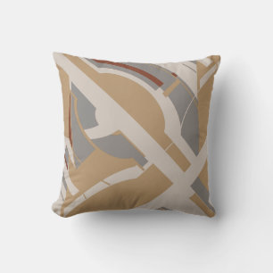 Tan Gray Taupe Diagonal MCM inspiriertes Kunstdesi Kissen