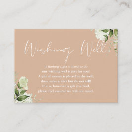 Tan Greenery Floral wünscht gute Hochzeit Begleitkarte