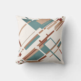 Tan Grey-Green Rust Off-white Diagonal Abstrakt Kissen